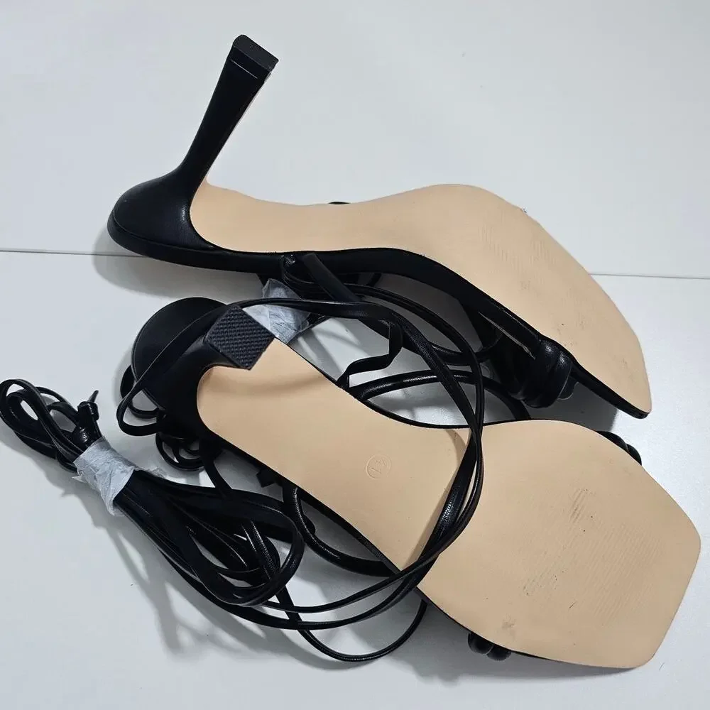 Heels SIZE 10.5 BLACK STRAPPY Formal